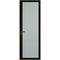 Алюминиевая дверь 2AGК кромка деорэ стекло мателюкс бесцветный прокрас чёрный