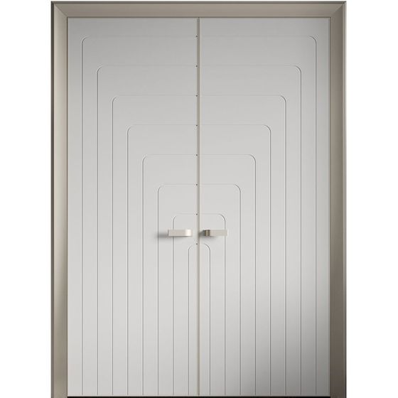 Двустворчатая распашная дверь эмаль Profil Doors 10PE крем вайт глухая