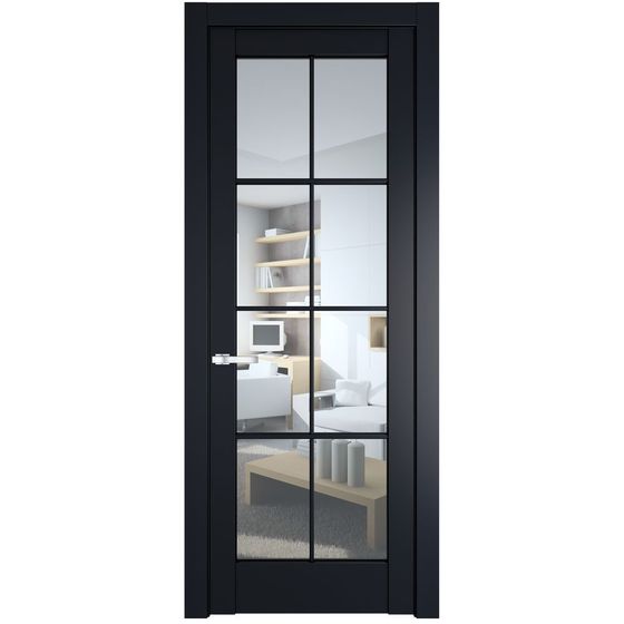 Межкомнатная дверь эмаль Profil Doors 4.1.2 (р.8) PD нэви блу стекло прозрачное