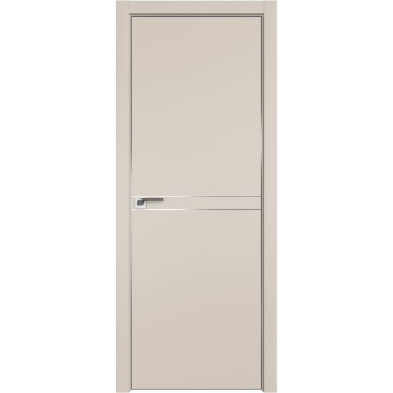 Межкомнатная дверь unilack Profil Doors 111E санд с алюминиевым молдингом