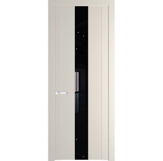 Межкомнатная дверь эмаль Profil Doors 1.9P кремовая магнолия стекло чёрный лак