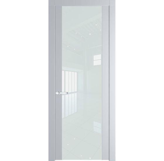 Межкомнатная дверь эмаль Profil Doors 1.7P лайт грей стекло белый лак
