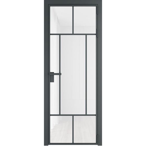 Алюминиевая дверь Profil Doors 10AG серая ночь остеклённая