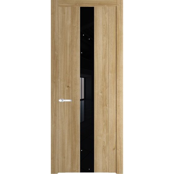 Межкомнатная дверь Profil Doors 1.9N дуб карамель стекло чёрный лак