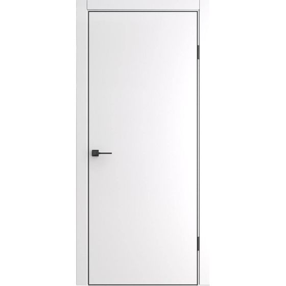 Межкомнатная дверь экошпон ДП 50 white perl AL black