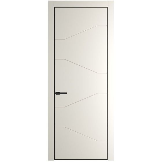 Межкомнатная дверь эмаль Profil Doors 2PA перламутр белый глухая профиль чёрный матовый
