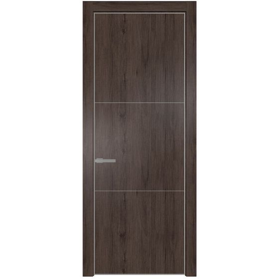 Межкомнатная дверь Profil Doors 13NA дуб тобакко глухая профиль серебро