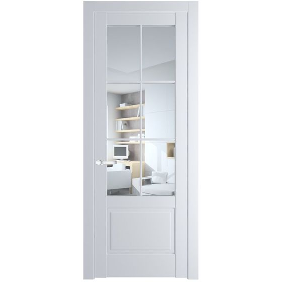 Межкомнатная дверь эмаль Profil Doors 3.2.2 (р.6) PD вайт стекло прозрачное