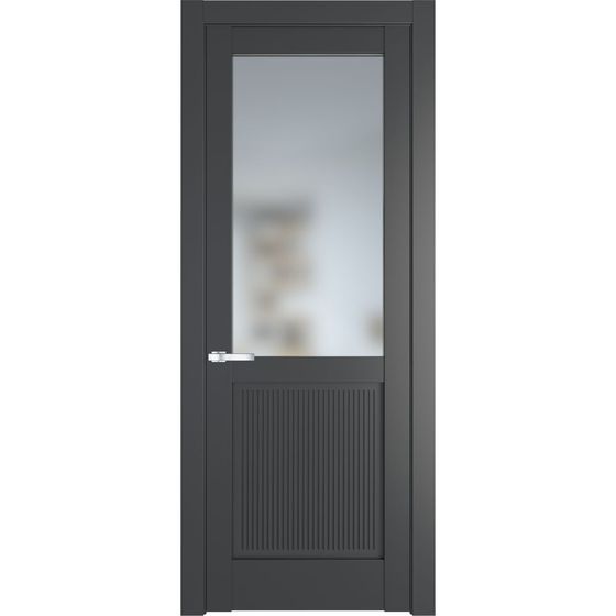 Межкомнатная дверь эмаль Profil Doors 2.2.2PM графит остеклённая