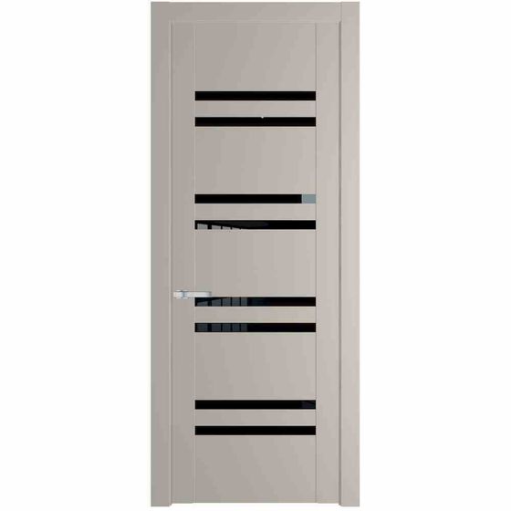 Межкомнатная дверь эмаль Profil Doors 1.6P сэнд стекло чёрный триплекс