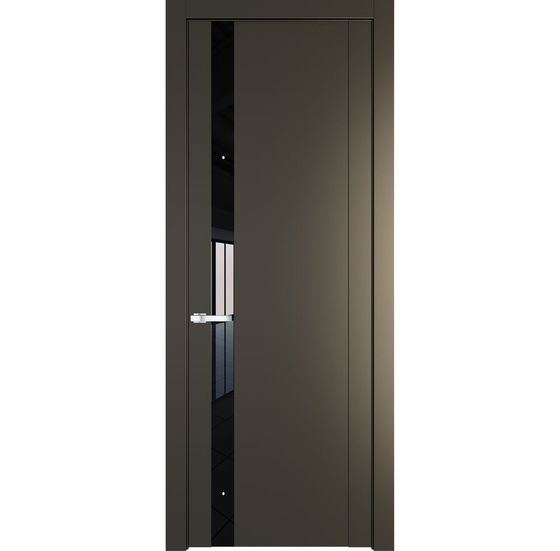 Межкомнатная дверь эмаль Profil Doors 1.2P перламутр бронза стекло чёрный лак