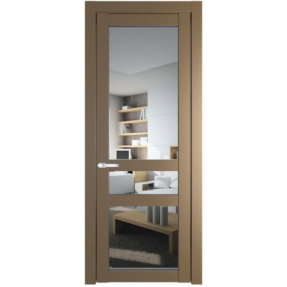 Межкомнатная дверь эмаль Profil Doors 1.5.2PD перламутр золото стекло прозрачное