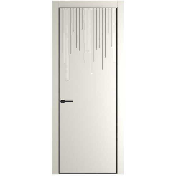 Межкомнатная дверь эмаль Profil Doors 8PA перламутр белый глухая профиль чёрный матовый