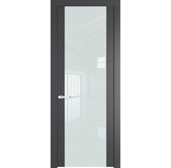 Межкомнатная дверь эмаль Profil Doors 1.7P графит стекло белый лак