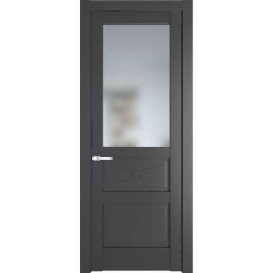 Межкомнатная дверь эмаль Profil Doors 1.5.2PM графит остеклённая
