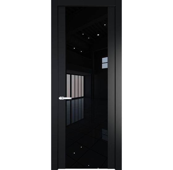 Межкомнатная дверь эмаль Profil Doors 1.7P блэк стекло чёрный лак