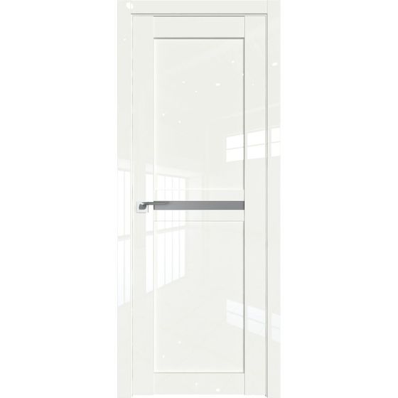 Межкомнатная дверь глянцевая Profil Doors 2.43L дарк вайт люкс остеклённая