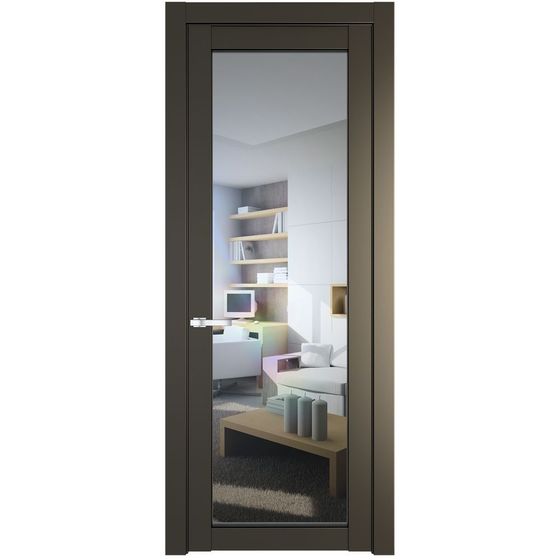 Межкомнатная дверь эмаль Profil Doors 2.1.2PD перламутр бронза стекло прозрачное