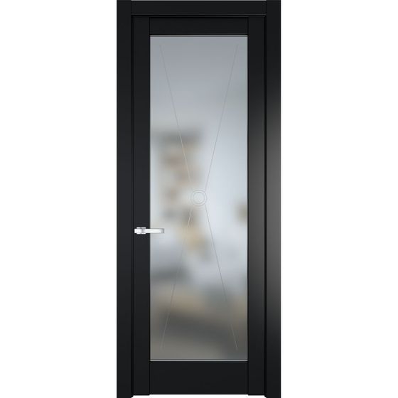 Межкомнатная дверь эмаль Profil Doors 1.1.2PM блэк остеклённая