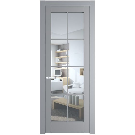 Межкомнатная дверь эмаль Profil Doors 3.1.2 (р.8) PD смоки стекло прозрачное