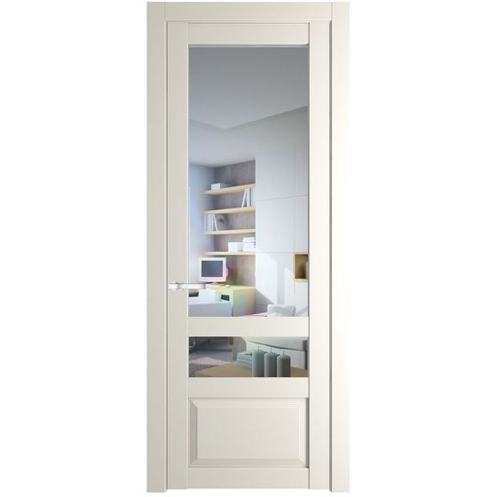 Межкомнатная дверь эмаль Profil Doors 2.5.4PD перламутр белый стекло прозрачное