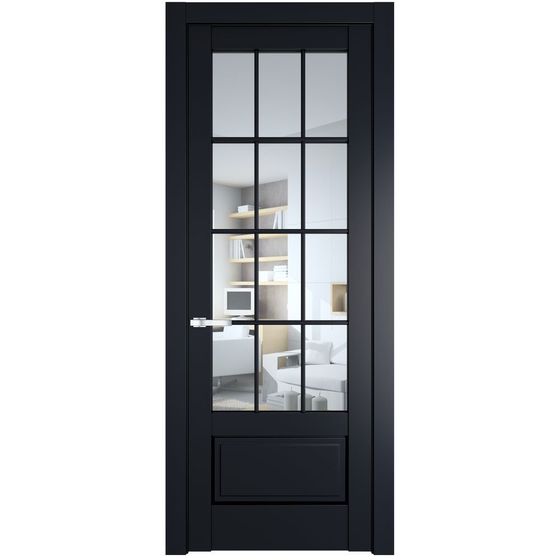 Межкомнатная дверь эмаль Profil Doors 3.2.2 (р.12) PD нэви блу стекло прозрачное
