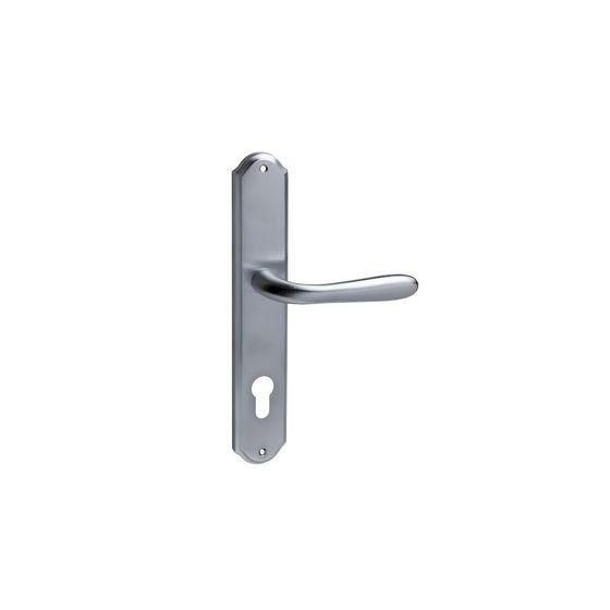 Дверная ручка Comit Profil Doors Goccia на планке PL02 хром матовый под цилиндр