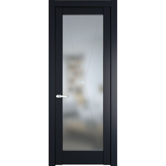 Межкомнатная дверь эмаль Profil Doors 1.1.2PM нэви блу остеклённая