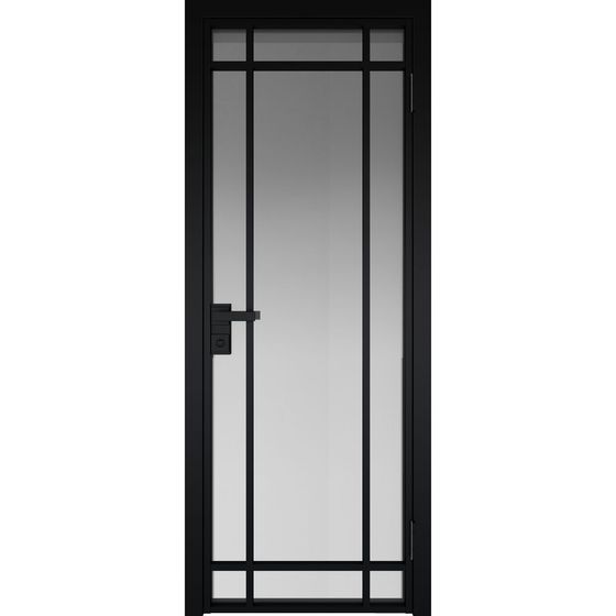 Алюминиевая дверь 5AG чёрная матовая RAL9005 остеклённая