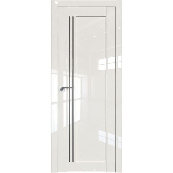 Межкомнатная дверь глянцевая Profil Doors 2.50L магнолия люкс остеклённая