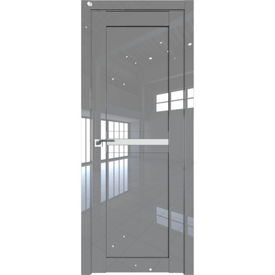 Межкомнатная дверь глянцевая Profil Doors 2.43L грей люкс остеклённая