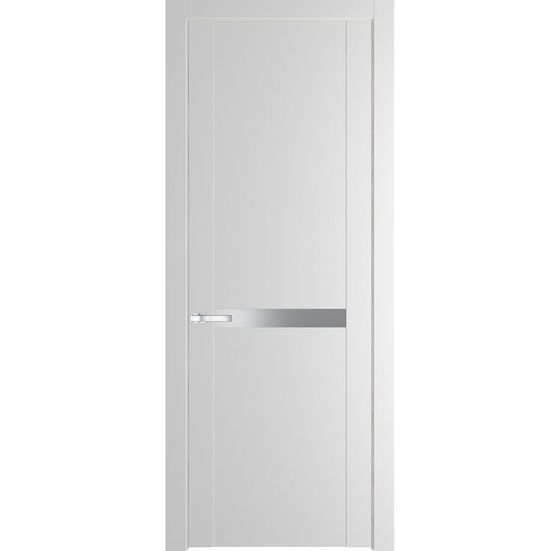 Межкомнатная дверь эмаль Profil Doors 1.4P крем вайт стекло серебро матлак