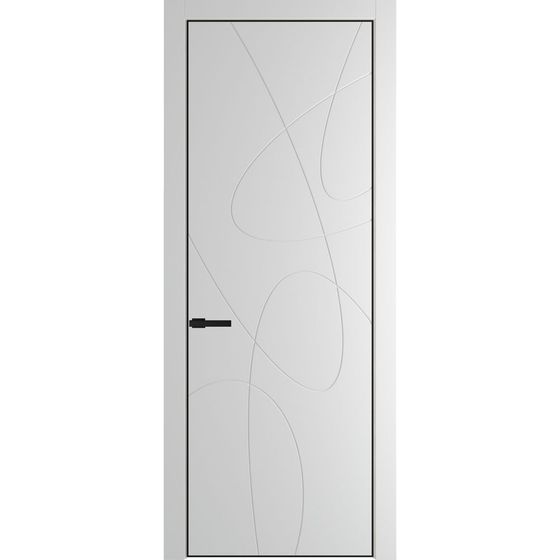 Фото межкомнатной двери эмаль Profil Doors 6PE крем вайт глухая кромка чёрная