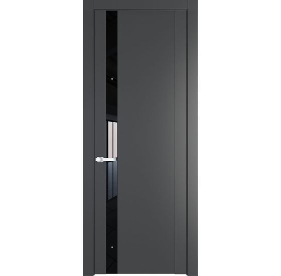 Межкомнатная дверь эмаль Profil Doors 1.2P графит стекло чёрный лак
