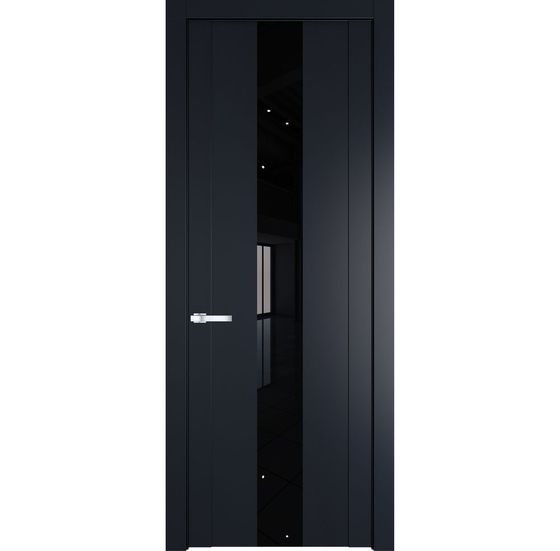 Межкомнатная дверь эмаль Profil Doors 1.9P нэви блу стекло чёрный лак