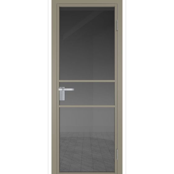 Межкомнатная дверь алюминиевая Profil Doors 2AG никель матовый остеклённая