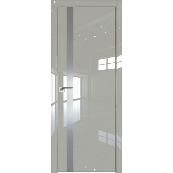 Межкомнатная дверь глянцевая Profil Doors 6LK галька люкс со вставкой