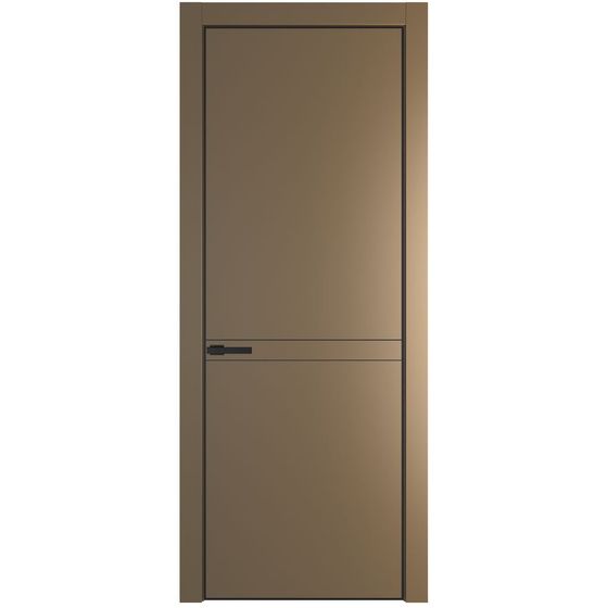 Межкомнатная дверь эмаль Profil Doors 11PA перламутр золото глухая профиль чёрный матовый
