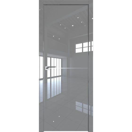 Межкомнатная дверь глянцевая Profil Doors 12LK грей люкс с алюминиевым молдингом