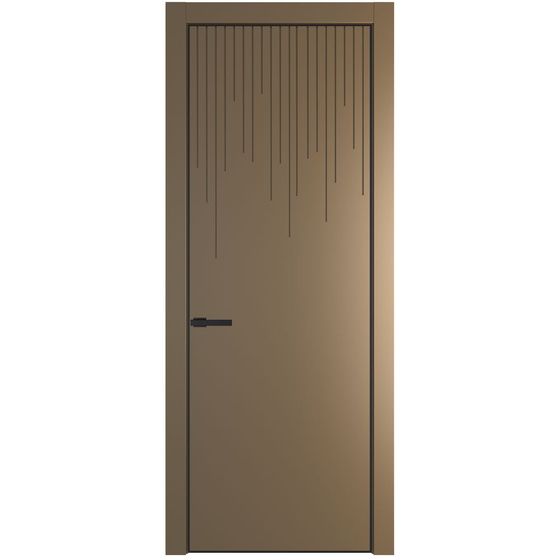 Межкомнатная дверь эмаль Profil Doors 8PA перламутр золото глухая профиль чёрный матовый