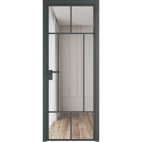 Алюминиевая дверь Profil Doors 10AG серая ночь остеклённая