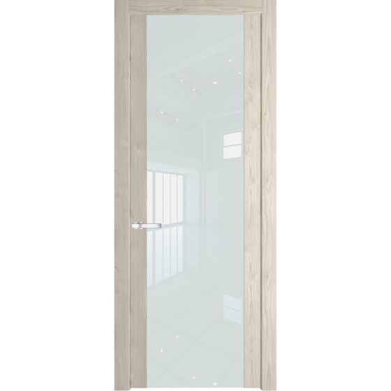 Межкомнатная дверь эмаль Profil Doors 1.7N каштан светлый стекло белый лак