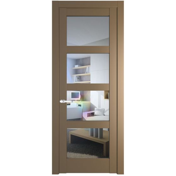 Межкомнатная дверь эмаль Profil Doors 4.4.2PD перламутр золото стекло прозрачное