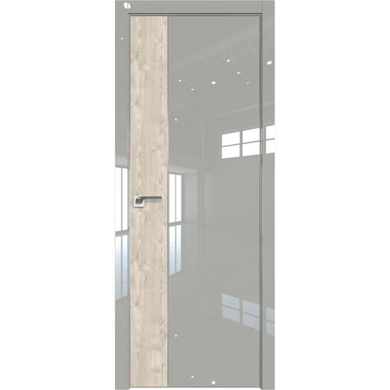 Межкомнатная дверь глянцевая Profil Doors 100LK галька люкс со вставкой