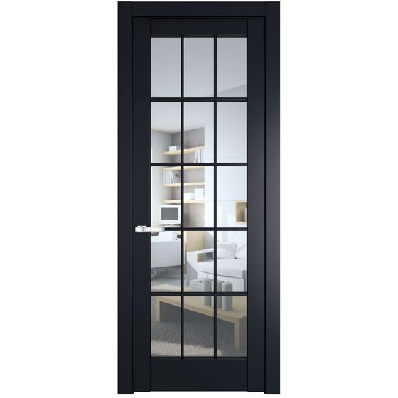 Межкомнатная дверь эмаль Profil Doors 4.1.2 (р.15) PD нэви блу стекло прозрачное