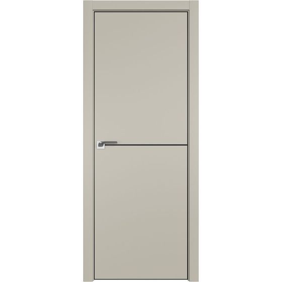 Межкомнатная дверь unilack Profil Doors 12E шеллгрей с алюминиевым молдингом