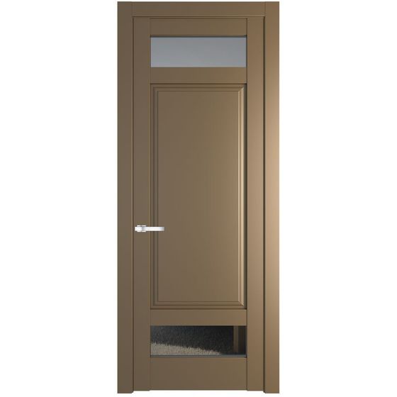 Межкомнатная дверь эмаль Profil Doors 4.3.4PD перламутр золото стекло прозрачное