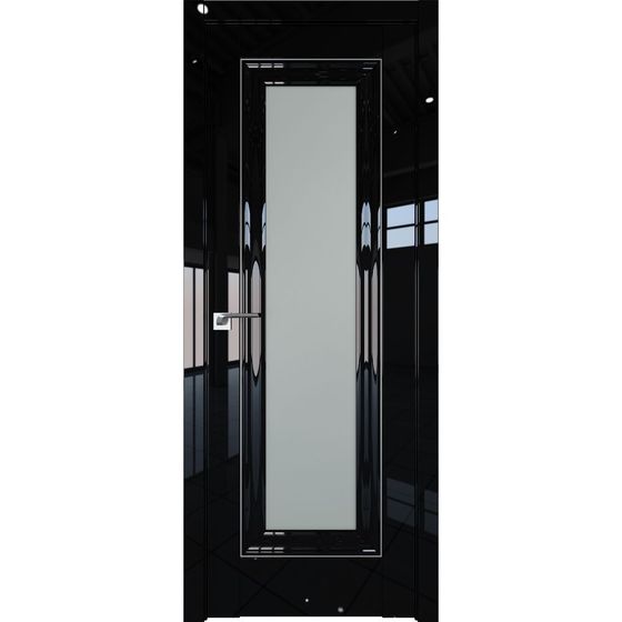 Межкомнатная дверь глянцевая Profil Doors 24L чёрный люкс остеклённая