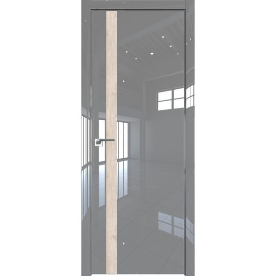 Межкомнатная дверь глянцевая Profil Doors 6LK грей люкс со вставкой