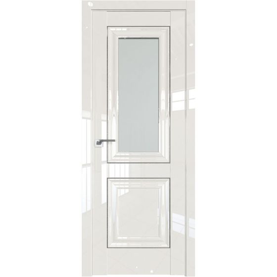 Межкомнатная дверь глянцевая Profil Doors 28L магнолия люкс остеклённая